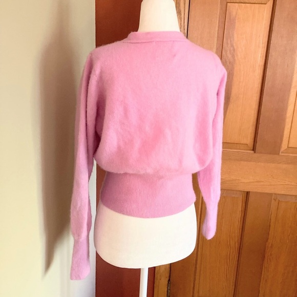 CRUSH 100% Cashmere Sweater Fitted Cardi in Purplish Pink Sz Small - Picture 5 of 9